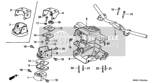 53108GB4682, Support De Guidon, Honda, 1